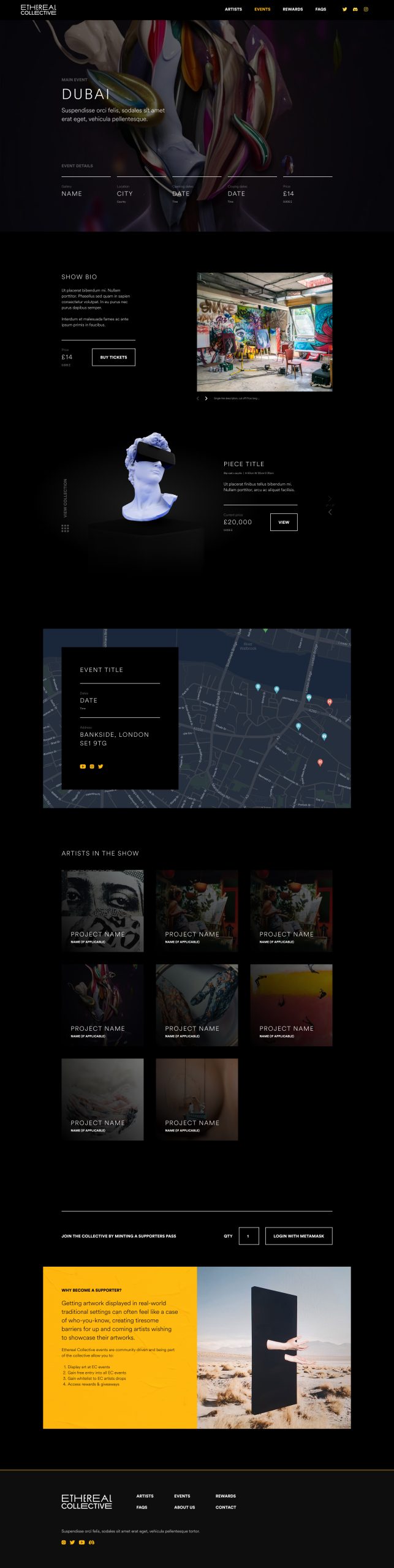Ethereal website redesign: Exhibition details