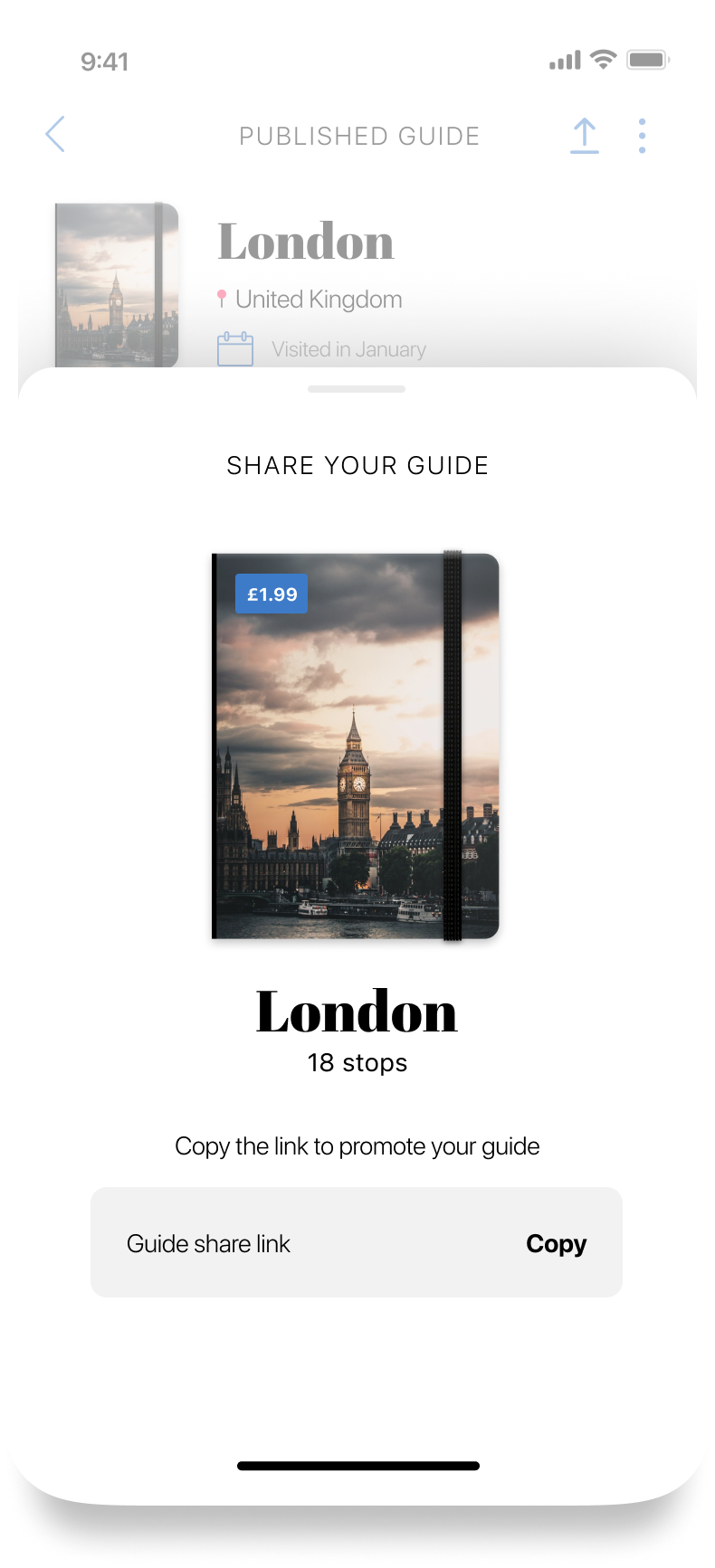 Sharing a published guide